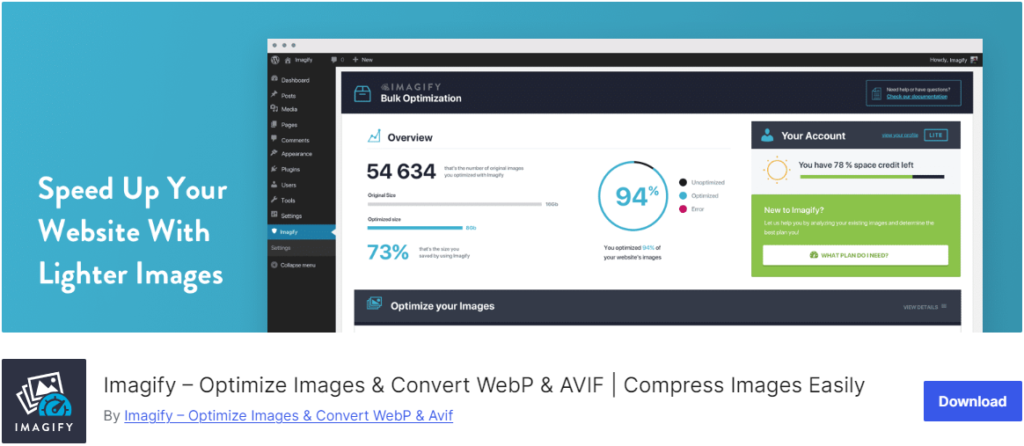 Imagify image compression plugin