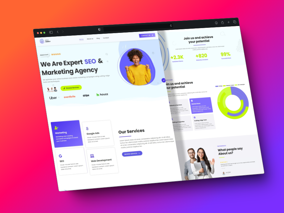 NOVA SEO agency MOCKUP